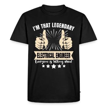 Legendary Electrical Engineer - Men's Premium Organic T-Shirt - black - Front - Nico (187cm)