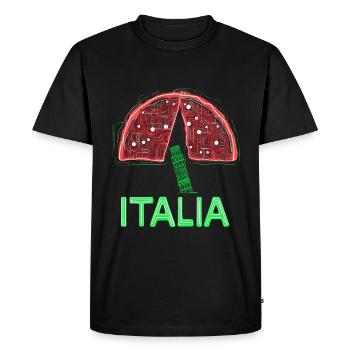 Italia Pizza Pisa - Men's Premium Organic T-Shirt - black - Front - Nico (187cm)