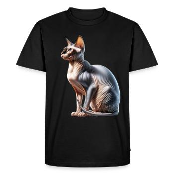 Chat Sphynx - T-shirt Premium bio Homme - noir - Devant - Nico (187cm)