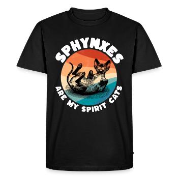 Sphynx Chat Dictons Chat Nu - T-shirt Premium bio Homme - noir - Devant - Nico (187cm)