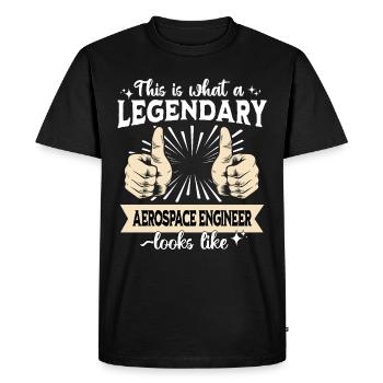 Legendary aeronautical engineer - Men's Premium Organic T-Shirt - black - Front - Nico (187cm)