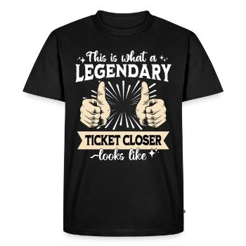 Billet IT légendaire - T-shirt Premium bio Homme - noir - Devant - Nico (187cm)