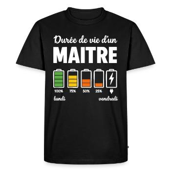 Maitre D'école Pour Fin D'année Scolaire - T-shirt Premium bio Homme - noir - Devant - Nico (187cm)