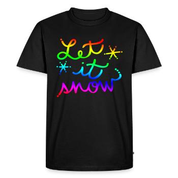 Let it snow snowfall gift idea winter - Men's Premium Organic T-Shirt - black - Front - Nico (187cm)