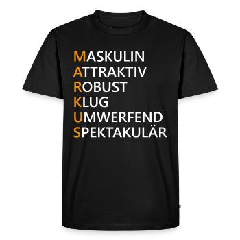Markus Name Geschenk - Männer Premium Bio T-Shirt - Schwarz - Vorne - Nico (187cm)