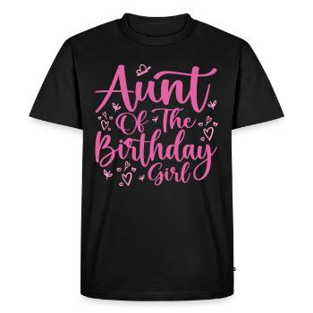 Aunt Of The Birthday Girl Family Matching Party - Men's Premium Organic T-Shirt - black - Front - Nico (187cm)