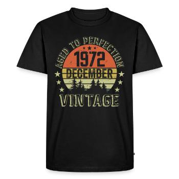 Cadeau Anniversaire Rétro - Nées En Décembre 1972 - T-shirt Premium bio Homme - noir - Devant - Nico (187cm)
