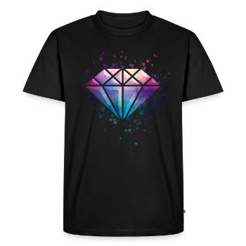 Diamant Cadeau Galaxy Universe Design Hipster - T-shirt Premium bio Homme - noir - Devant - Nico (187cm)