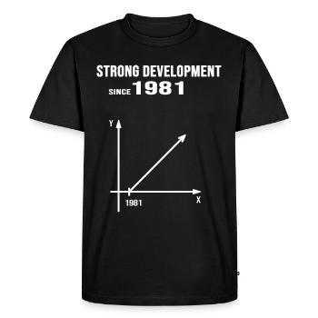 1981 birthday anniversary strong development - Men's Premium Organic T-Shirt - black - Front - Nico (187cm)