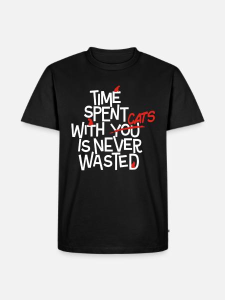 Time Spent With Cat - Men's Premium Organic T-Shirt - black