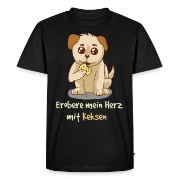 Conquérir mon cœur avec des biscuits Fantasy - T-shirt Premium bio Homme - noir - Devant - Nico (187cm)