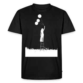 Échelle fille ballon - T-shirt Premium bio Homme - noir - Devant - Nico (187cm)