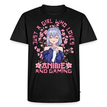 Gamer Girl Anime - Kitschy Sakura japonais - T-shirt Premium bio Homme - noir - Devant - Nico (187cm)