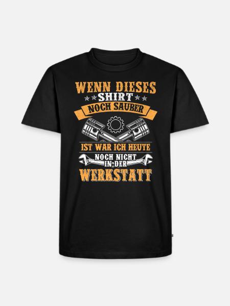 Werkstatt Schrauber Spruch - Männer Premium Bio T-Shirt - Schwarz