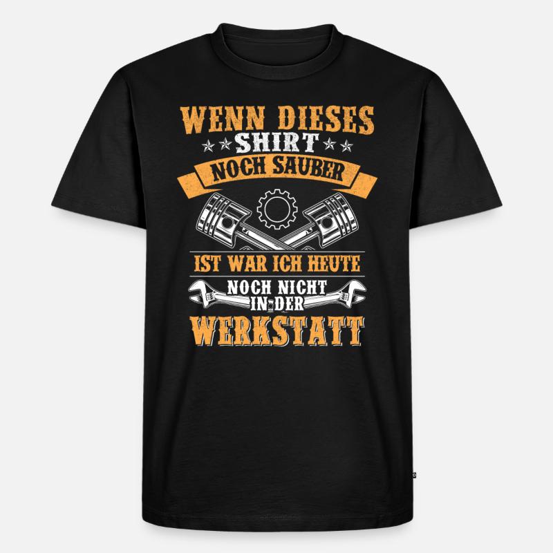 Werkstatt Schrauber Spruch - Männer Premium Bio T-Shirt - Schwarz