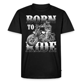 Né pour conduire des motocyclistes - T-shirt Premium bio Homme - noir - Devant - Nico (187cm)