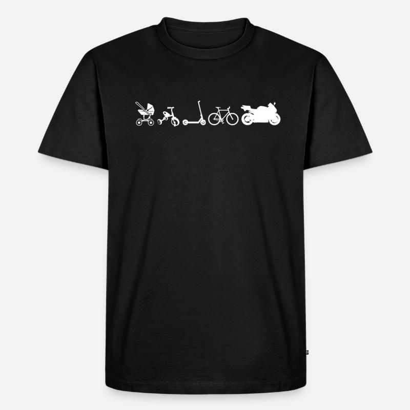 Evolution Motorrad - Männer Premium Bio T-Shirt - Schwarz