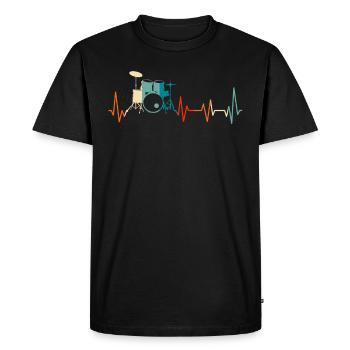 Heartbeat Drums - Men's Premium Organic T-Shirt - black - Front - Nico (187cm)