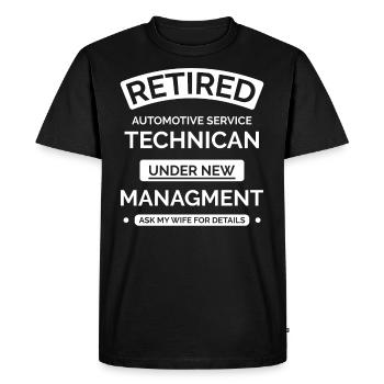 Retired Automotive Service Technician - Men's Premium Organic T-Shirt - black - Front - Nico (187cm)