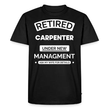 Retired carpenter - Men's Premium Organic T-Shirt - black - Front - Nico (187cm)