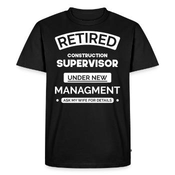 Retired site manager - Men's Premium Organic T-Shirt - black - Front - Nico (187cm)