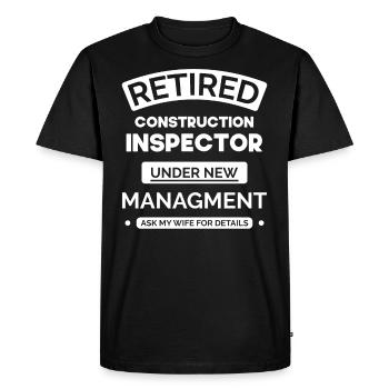 Retired Building Inspector - Men's Premium Organic T-Shirt - black - Front - Nico (187cm)