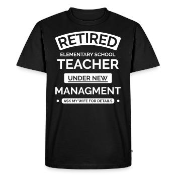 Retired primary school teachers - Men's Premium Organic T-Shirt - black - Front - Nico (187cm)