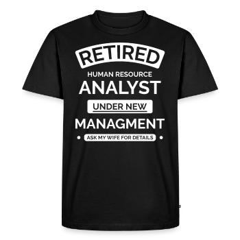 Analyst Human Resources Retirement - Men's Premium Organic T-Shirt - black - Front - Nico (187cm)