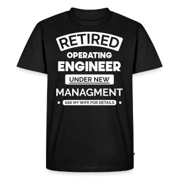 Retired engineer - Men's Premium Organic T-Shirt - black - Front - Nico (187cm)