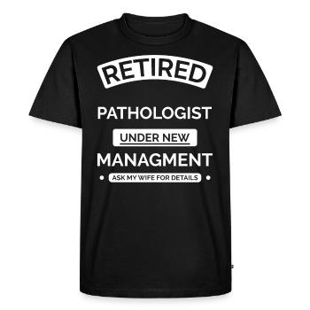 Retired pathologist - Men's Premium Organic T-Shirt - black - Front - Nico (187cm)