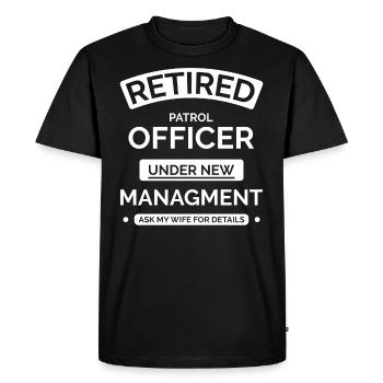 Retired police officer - Men's Premium Organic T-Shirt - black - Front - Nico (187cm)