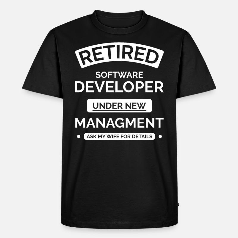 Retired Software Developer - Men's Premium Organic T-Shirt - black