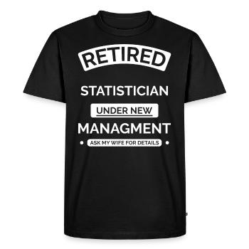Retired statistician - Men's Premium Organic T-Shirt - black - Front - Nico (187cm)