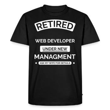 Retired Web Developer - Men's Premium Organic T-Shirt - black - Front - Nico (187cm)
