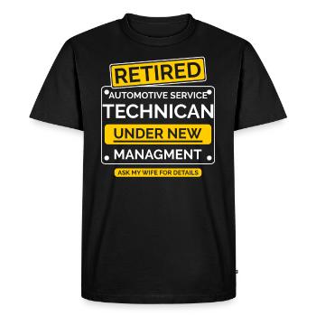 Retraite des techniciens automobiles - T-shirt Premium bio Homme - noir - Devant - Nico (187cm)