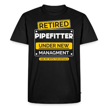 Tuyauteur Pension de retraite - T-shirt Premium bio Homme - noir - Devant - Nico (187cm)