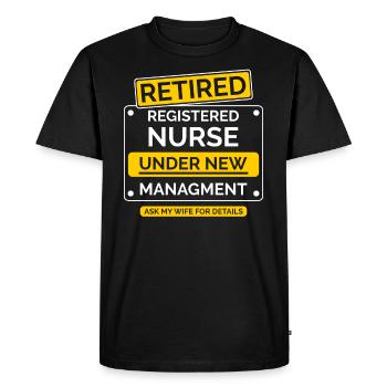 Retraite des infirmières autorisées - T-shirt Premium bio Homme - noir - Devant - Nico (187cm)