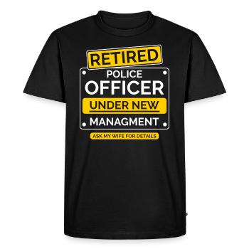 Policier Policier à la retraite - T-shirt Premium bio Homme - noir - Devant - Nico (187cm)