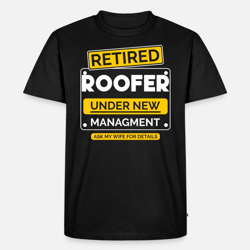 Dachdecker Ruhestand - Männer Premium Bio T-Shirt - Schwarz