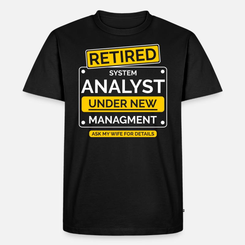 Systemanalytiker Ruhestand - Männer Premium Bio T-Shirt - Schwarz