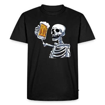 Squelette de bière - T-shirt Premium bio Homme - noir - Devant - Nico (187cm)