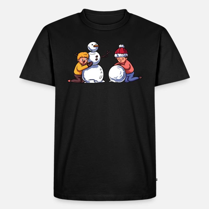 Kinder Schneemann - Männer Premium Bio T-Shirt - Schwarz