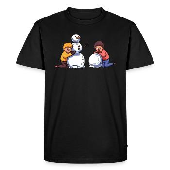 Snowman - Men's Premium Organic T-Shirt - black - Front - Nico (187cm)