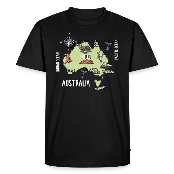 Carte de l’Australie - T-shirt Premium bio Homme - noir - Devant - Nico (187cm)
