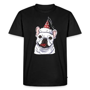 Français Bulldog - T-shirt Premium bio Homme - noir - Devant - Nico (187cm)