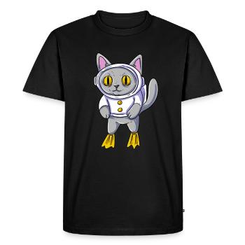 Plongeur sous-marin de plongée pour chats - T-shirt Premium bio Homme - noir - Devant - Nico (187cm)