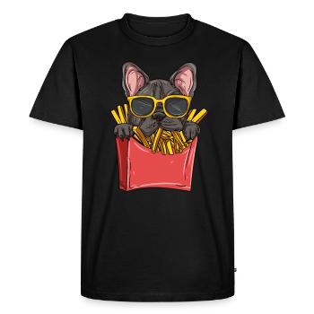 Français Bulldog - T-shirt Premium bio Homme - noir - Devant - Nico (187cm)