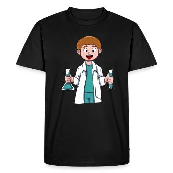 Petit chercheur - T-shirt Premium bio Homme - noir - Devant - Nico (187cm)