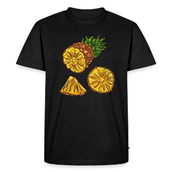 Pineapple fruit - Men's Premium Organic T-Shirt - black - Front - Nico (187cm)