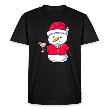 Snowman Xmas - Men's Premium Organic T-Shirt - black - Front - Nico (187cm)